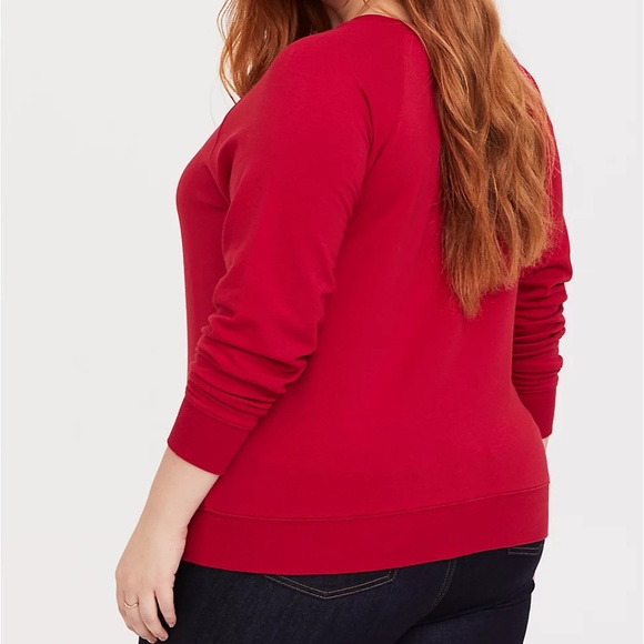 Torrid Red Holiday Sweatshirt - Plus Size 00 - Picture 2 of 6